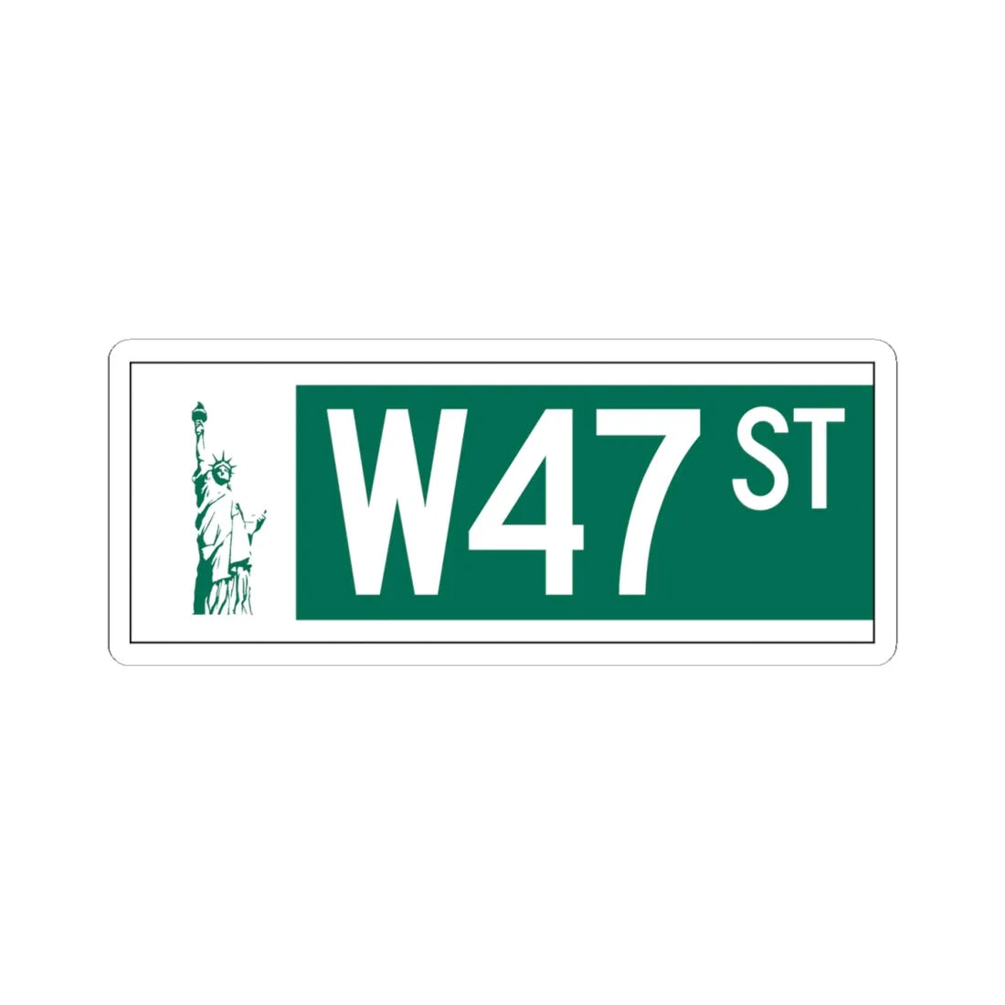 NYCDOT W47 ST Sign (New York) (Road Sign) STICKER Vinyl Kiss-Cut Decal 4 Inch White - The Sticker Space