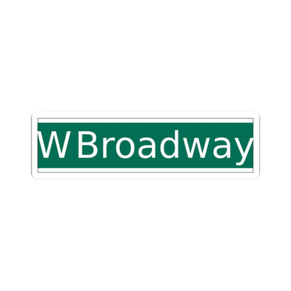 NYCDOT West Broadway Sign (New York) (Road Sign) STICKER Vinyl Kiss-Cut Decal 2 Inch White - The Sticker Space