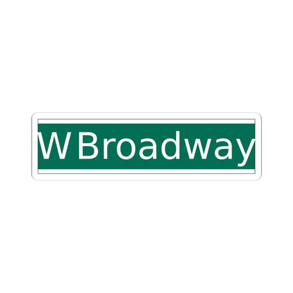 NYCDOT West Broadway Sign (New York) (Road Sign) STICKER Vinyl Kiss-Cut Decal 4 Inch White - The Sticker Space