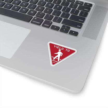 NYCDOT YIELD TO PEDESTRIANS (New York) (Road Sign) STICKER Vinyl Kiss-Cut Decal - The Sticker Space