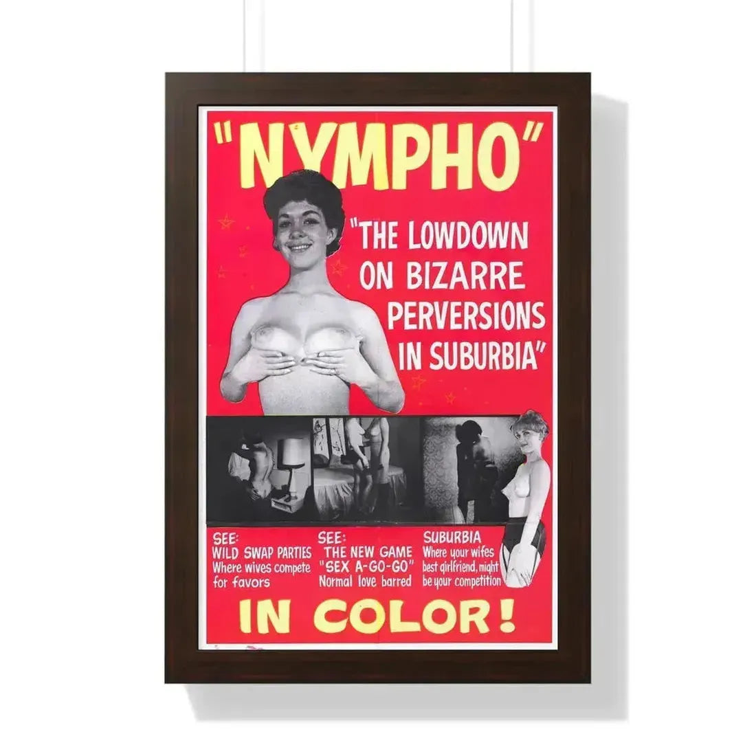 NYMPHO - Framed Movie Poster 16″ x 24″ Walnut - The Sticker Space