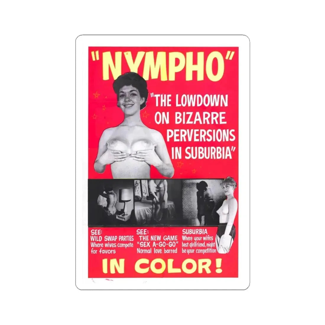 NYMPHO Movie Poster - STICKER Vinyl Kiss-Cut Decal 6 Inch White - The Sticker Space