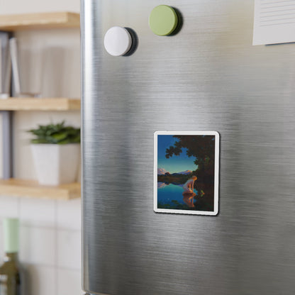 Nyph and the Frog (Magazine Illustration) Refrigerator Magnet-The Sticker Space