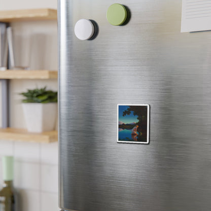 Nyph and the Frog (Magazine Illustration) Refrigerator Magnet-The Sticker Space