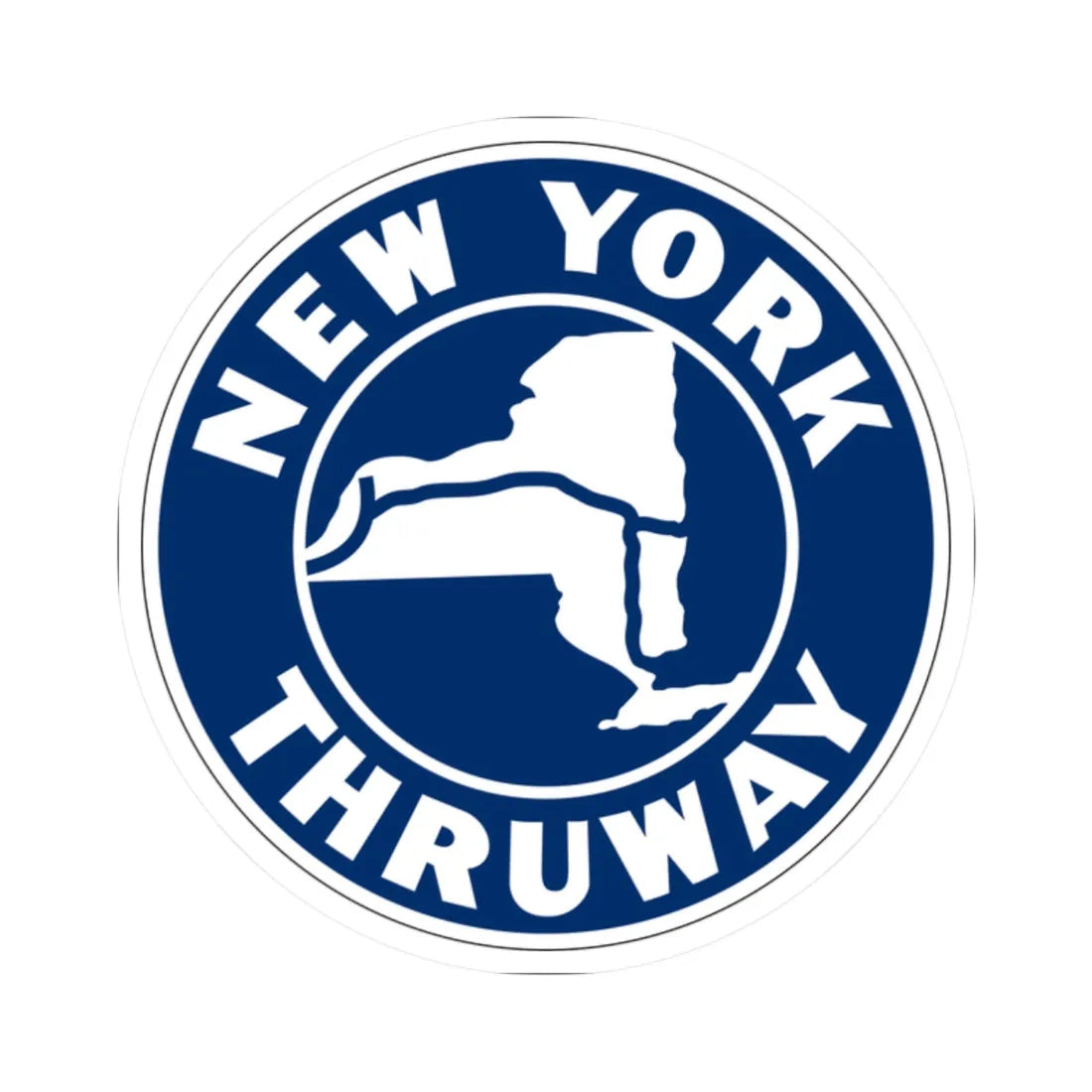 NYS Thruway Sign (New York) (Road Sign) STICKER Vinyl Kiss-Cut Decal 2 Inch White - The Sticker Space