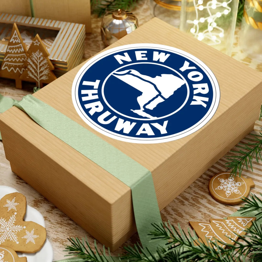 NYS Thruway Sign (New York) (Road Sign) STICKER Vinyl Kiss-Cut Decal - The Sticker Space