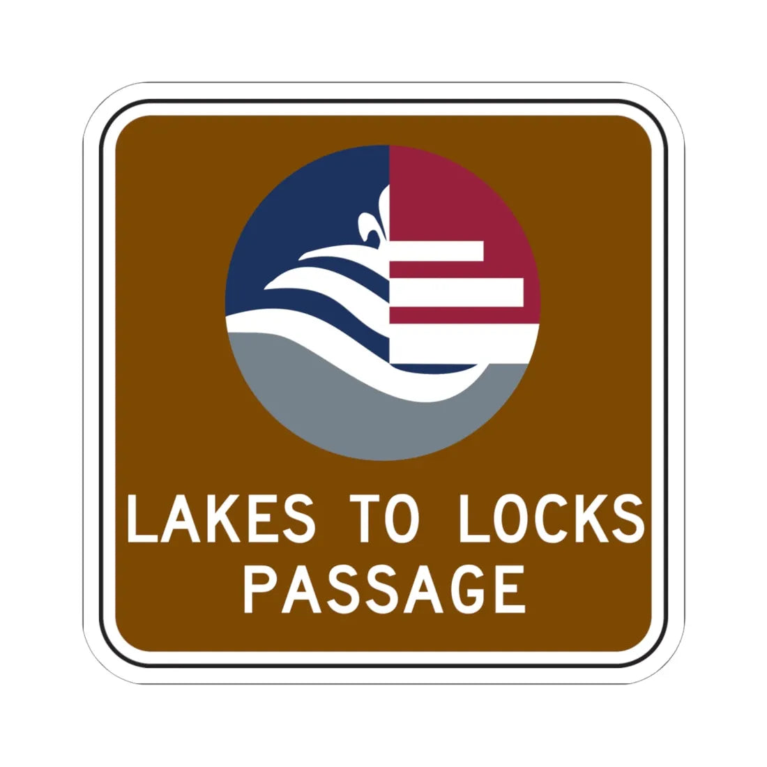 NYSDOT NYM18-3 (New York) (Road Sign) STICKER Vinyl Kiss-Cut Decal 6 Inch White - The Sticker Space