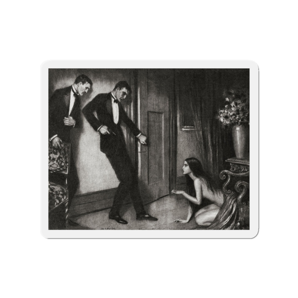 O Chivalry (2), Liberty magazine, July 20, 1929 (Magazine Illustration) Refrigerator Magnet-3" x 3"-The Sticker Space