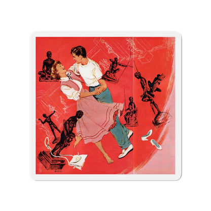 O Lovely Day, Redbook, January 1953 (Magazine Illustration) Refrigerator Magnet-4" x 4"-The Sticker Space