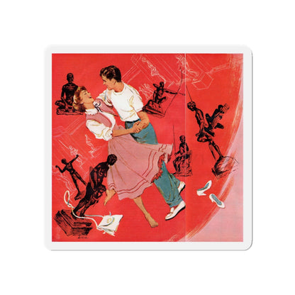 O Lovely Day, Redbook, January 1953 (Magazine Illustration) Refrigerator Magnet-5" x 5"-The Sticker Space