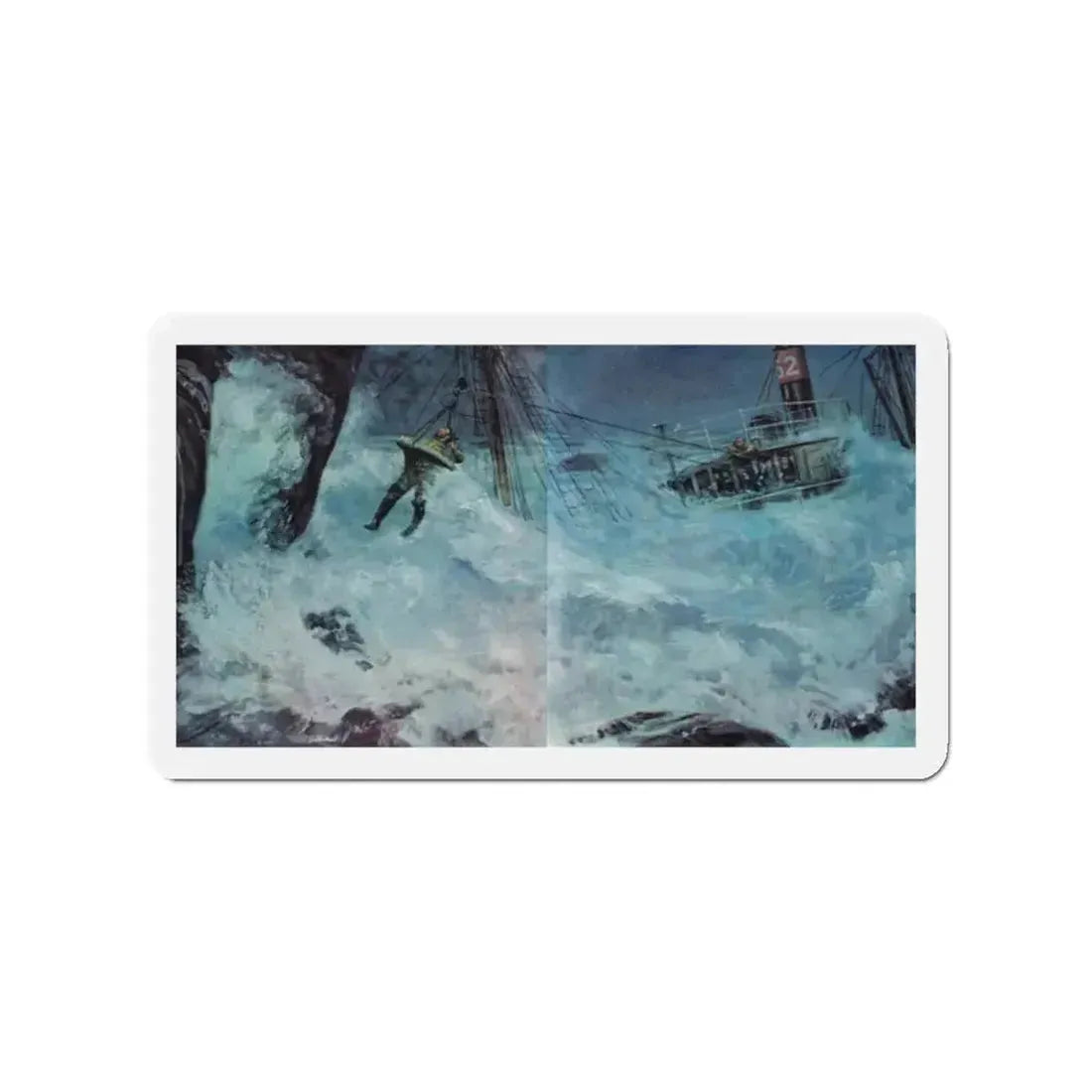 O'Reilly and the Flying Dutchman,True Magazine, January 1953 (Magazine Illustration) Refrigerator Magnet 2 Inch - The Sticker Space