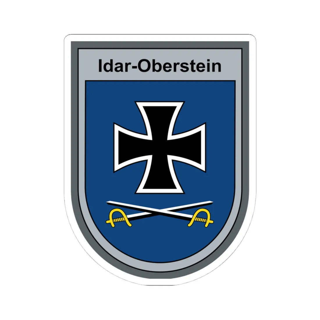 OABtl Idar-Oberstein (Germany) (Coat of Arms) STICKER Vinyl Kiss-Cut Decal 4 Inch White - The Sticker Space