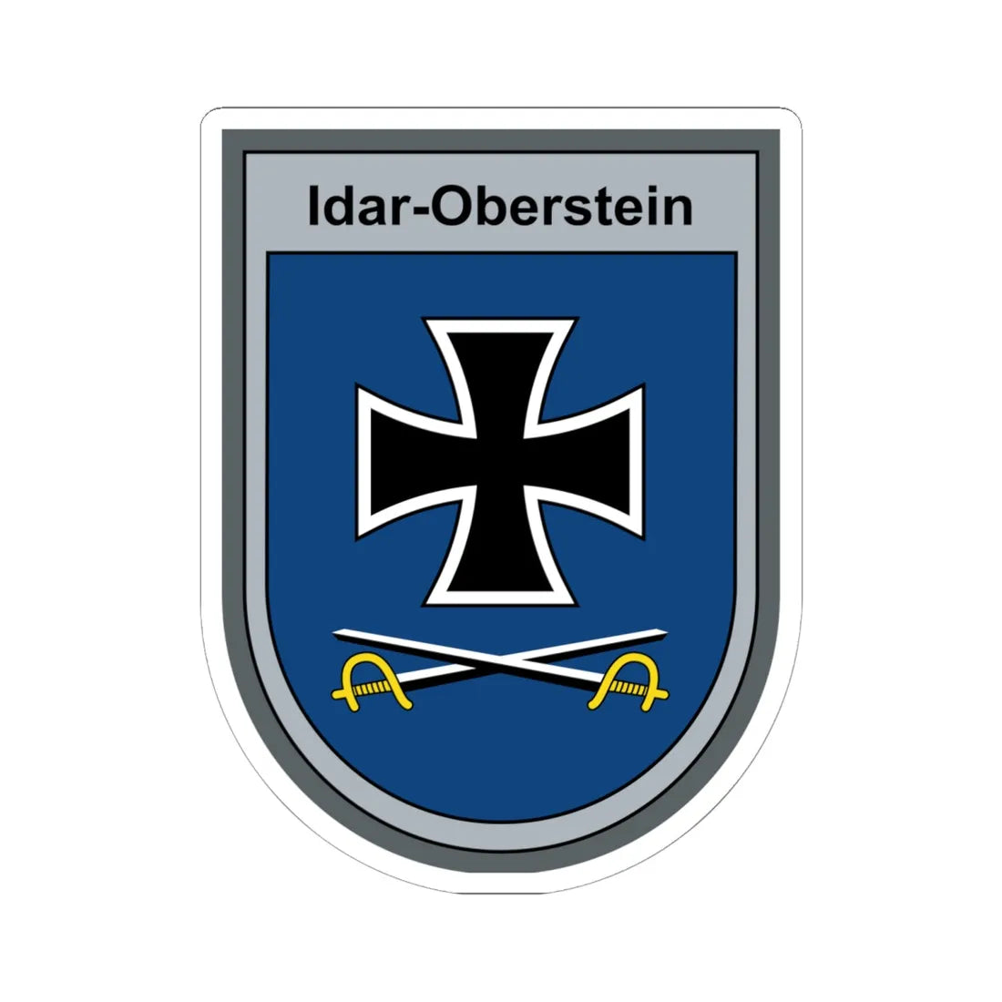 OABtl Idar-Oberstein (Germany) (Coat of Arms) STICKER Vinyl Kiss-Cut Decal 6 Inch White - The Sticker Space