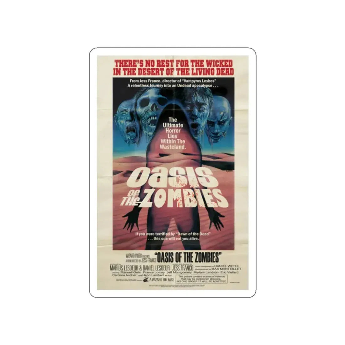 OASIS OF THE ZOMBIES 1982 Movie Poster STICKER Vinyl Die-Cut Decal 2 Inch - The Sticker Space