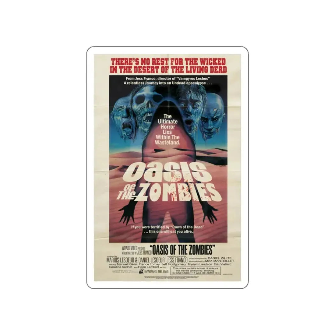 OASIS OF THE ZOMBIES 1982 Movie Poster STICKER Vinyl Die-Cut Decal 5 Inch - The Sticker Space