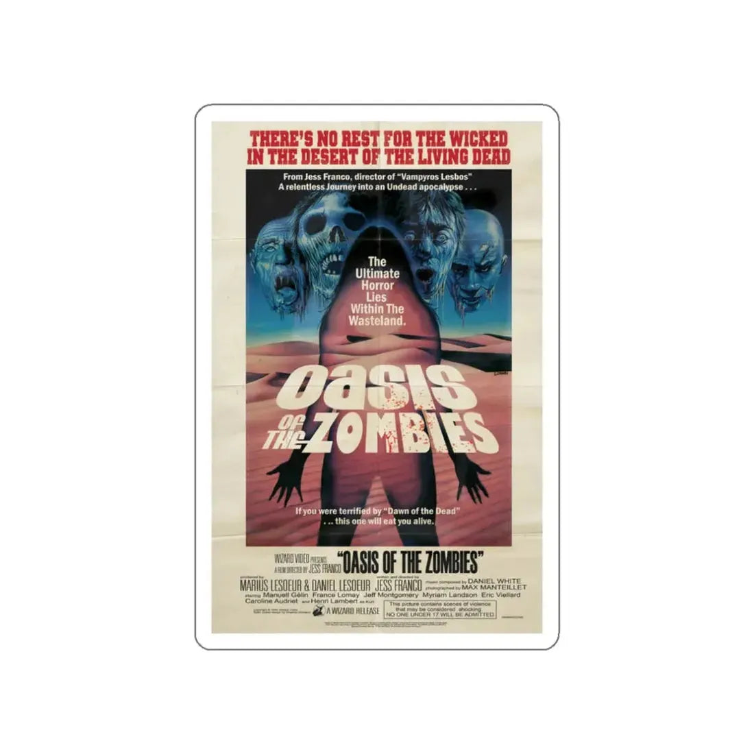 OASIS OF THE ZOMBIES 1982 Movie Poster STICKER Vinyl Die-Cut Decal - The Sticker Space