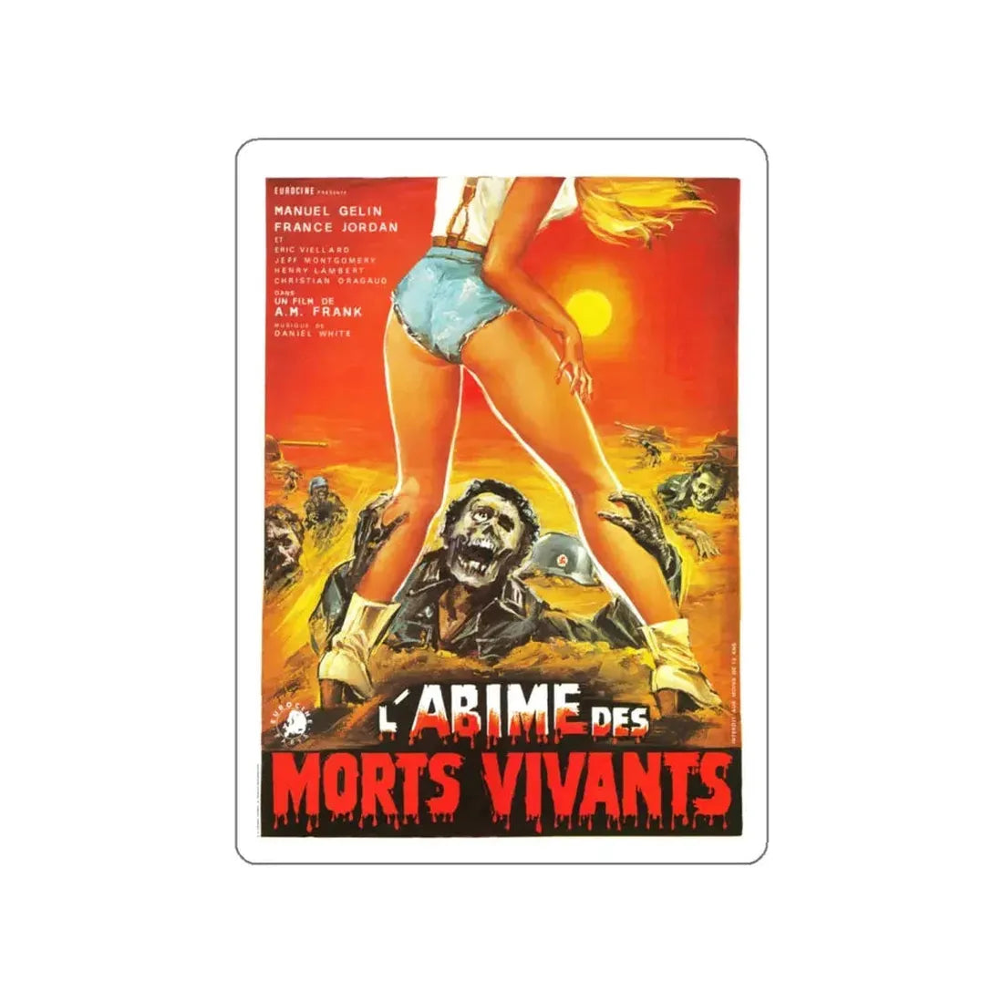 OASIS OF THE ZOMBIES (FRENCH) 1982 Movie Poster STICKER Vinyl Die-Cut Decal 4 Inch - The Sticker Space