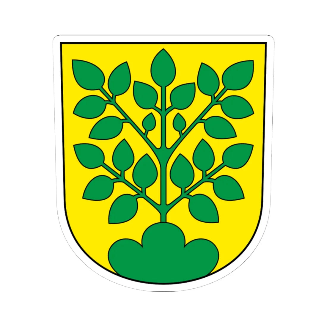 Oberbuchsiten-blazon (Switzerland) (Coat of Arms) STICKER Vinyl Kiss-Cut Decal 4 Inch White - The Sticker Space