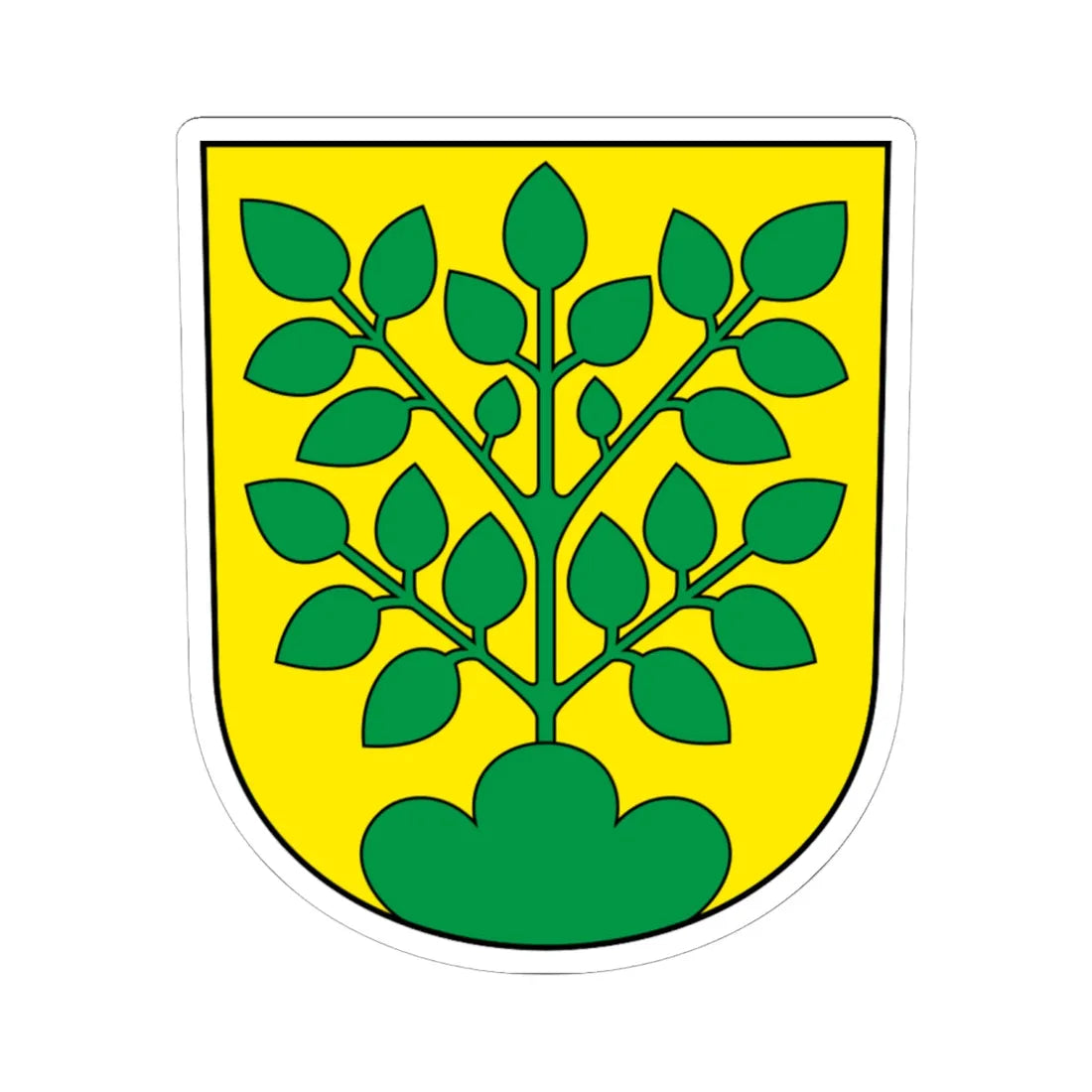 Oberbuchsiten-blazon (Switzerland) (Coat of Arms) STICKER Vinyl Kiss-Cut Decal 6 Inch White - The Sticker Space