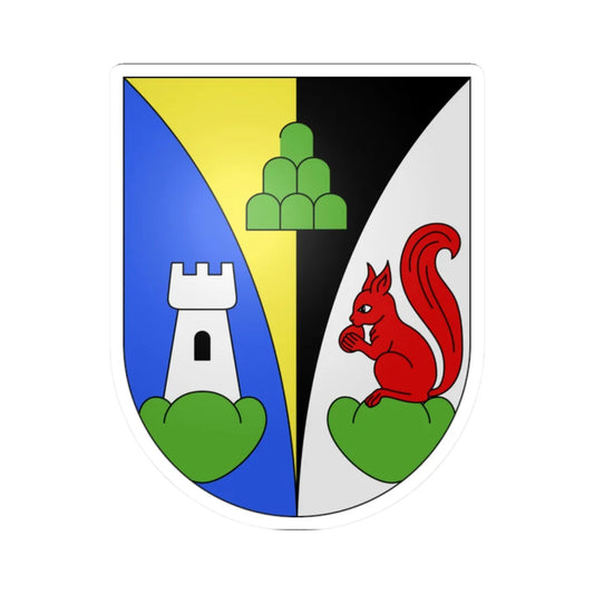 Oberdorf-coat of arms (Switzerland) (Coat of Arms) STICKER Vinyl Kiss-Cut Decal 2 Inch White - The Sticker Space