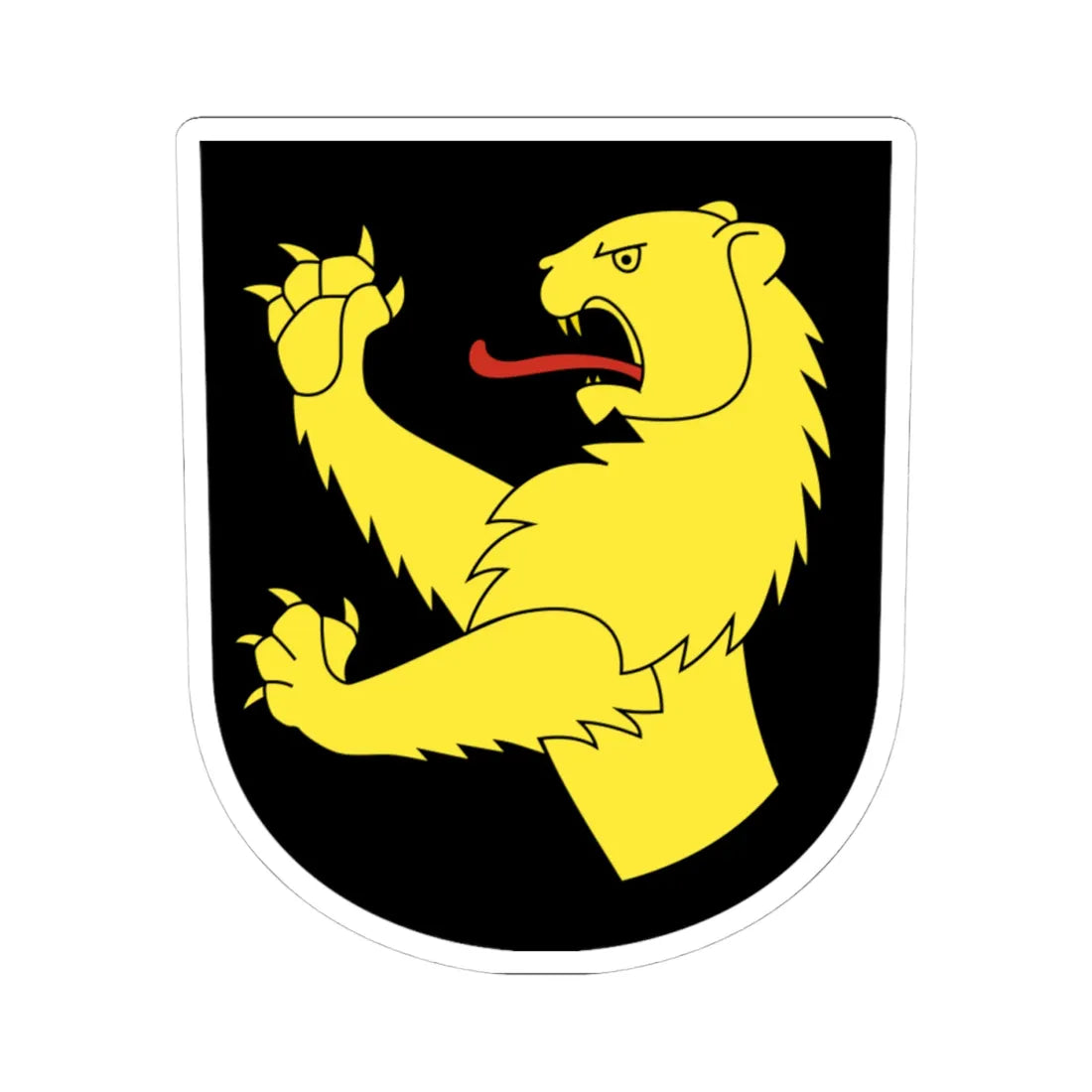 Oberembrach-blazon (Switzerland) (Coat of Arms) STICKER Vinyl Kiss-Cut Decal 4 Inch White - The Sticker Space