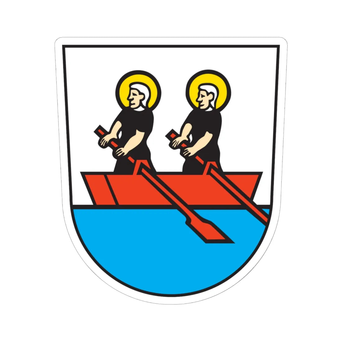 Oberägeri Wappen (Switzerland) (Coat of Arms) STICKER Vinyl Kiss-Cut Decal 6 Inch White - The Sticker Space