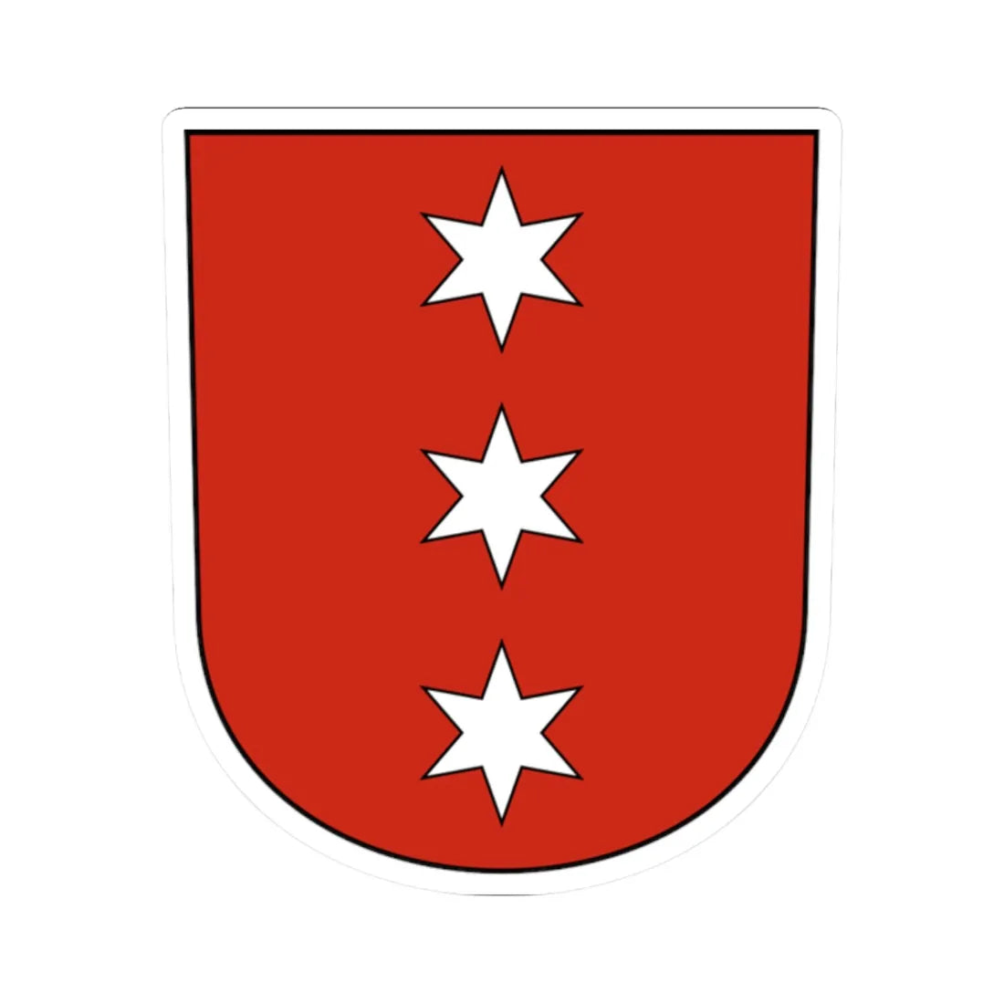 Obergerlafingen-blazon (Switzerland) (Coat of Arms) STICKER Vinyl Kiss-Cut Decal 2 Inch White - The Sticker Space