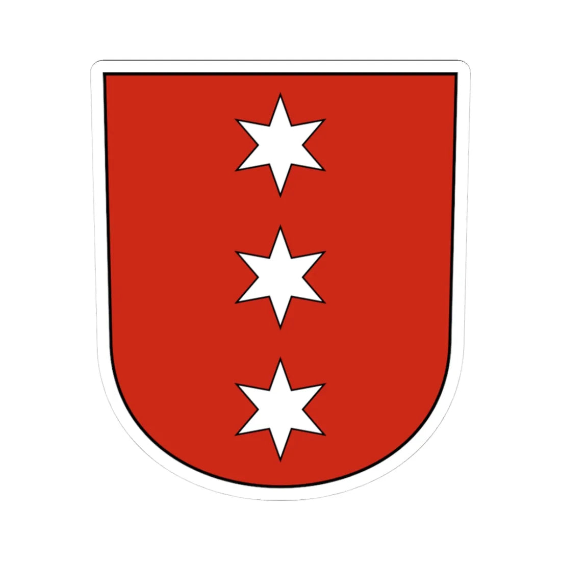 Obergerlafingen-blazon (Switzerland) (Coat of Arms) STICKER Vinyl Kiss-Cut Decal 3 Inch White - The Sticker Space