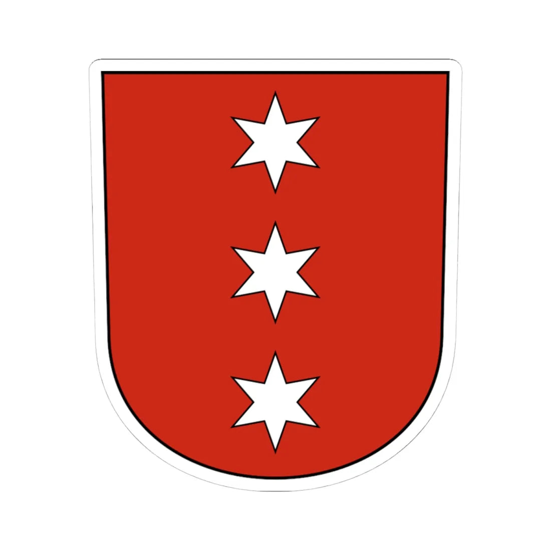 Obergerlafingen-blazon (Switzerland) (Coat of Arms) STICKER Vinyl Kiss-Cut Decal 4 Inch White - The Sticker Space