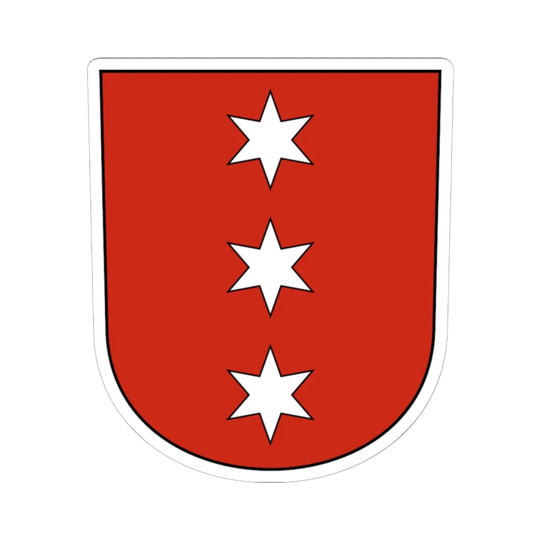 Obergerlafingen-blazon (Switzerland) (Coat of Arms) STICKER Vinyl Kiss-Cut Decal 6 Inch White - The Sticker Space