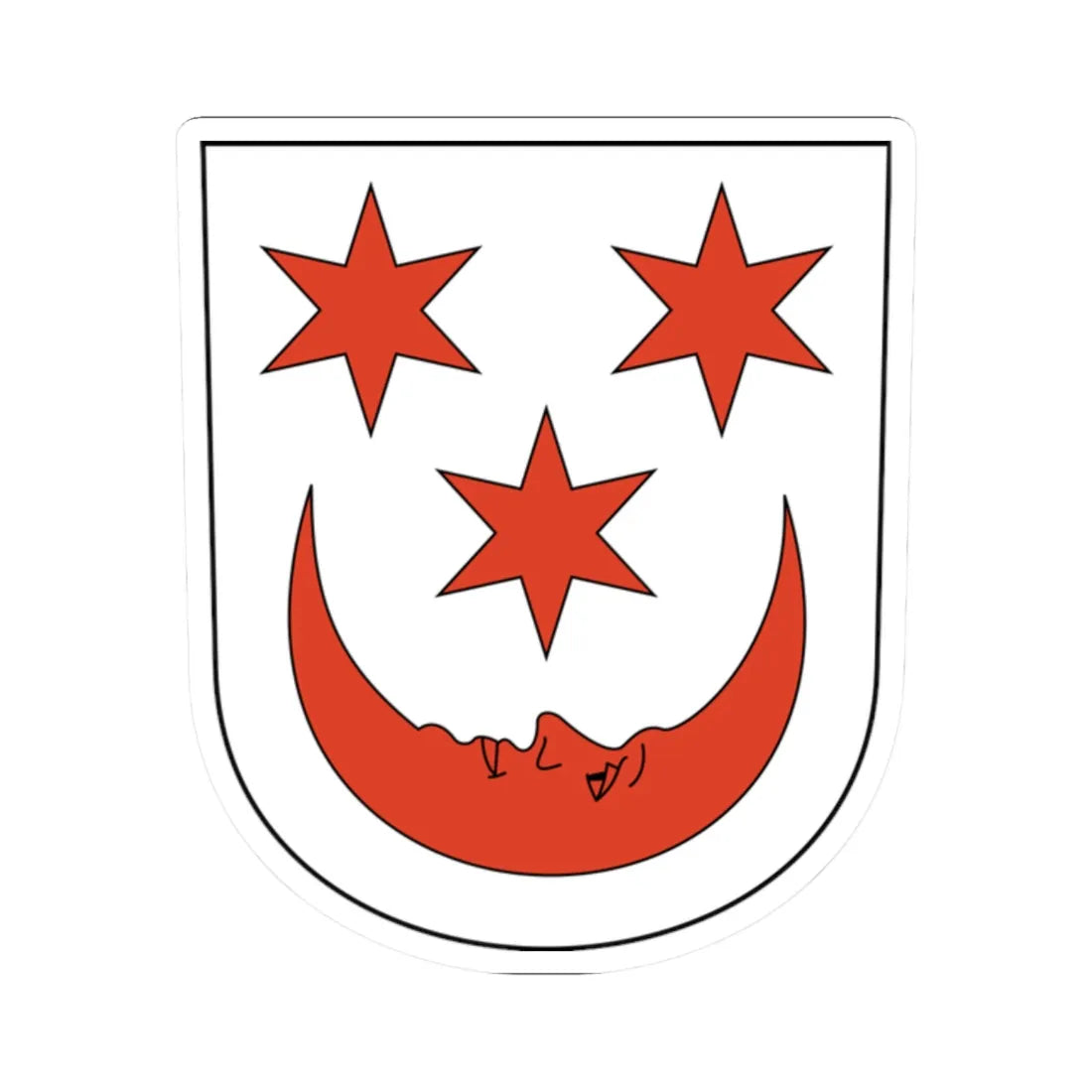 Oberglatt-blazon (Switzerland) (Coat of Arms) STICKER Vinyl Kiss-Cut Decal 2 Inch White - The Sticker Space