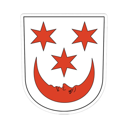Oberglatt-blazon (Switzerland) (Coat of Arms) STICKER Vinyl Kiss-Cut Decal 6 Inch White - The Sticker Space