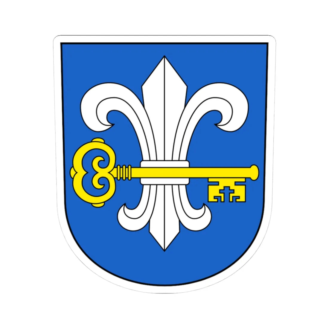 Oberhallau-blazon (Switzerland) (Coat of Arms) STICKER Vinyl Kiss-Cut Decal 3 Inch White - The Sticker Space