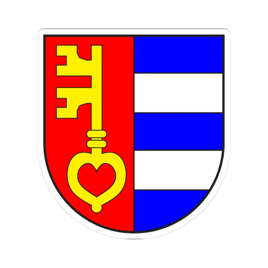 Obersaxen wappen (Switzerland) (Coat of Arms) STICKER Vinyl Kiss-Cut Decal 3 Inch White - The Sticker Space