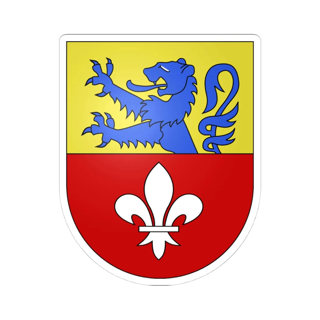 Oberschrot-coat of arms (Switzerland) (Coat of Arms) STICKER Vinyl Kiss-Cut Decal 4 Inch White - The Sticker Space