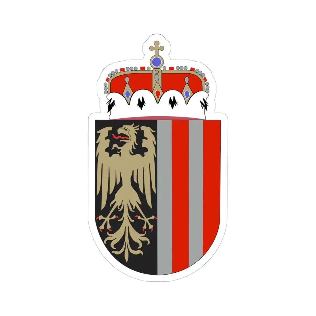 Oberösterreich Wappen (Austria) (Coat of Arms) STICKER Vinyl Kiss-Cut Decal 4 Inch White - The Sticker Space