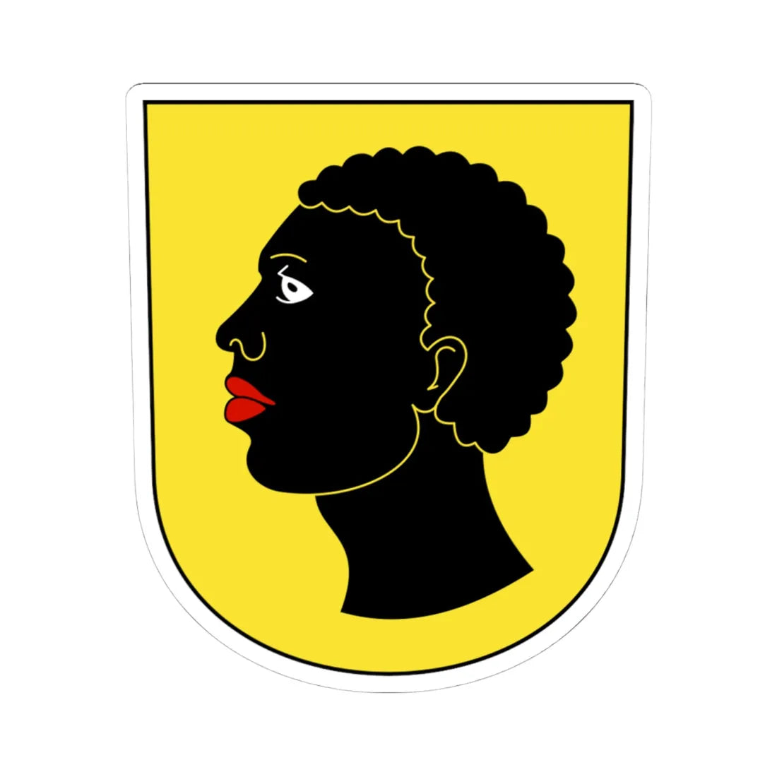 Oberweningen-blazon (Switzerland) (Coat of Arms) STICKER Vinyl Kiss-Cut Decal 4 Inch White - The Sticker Space
