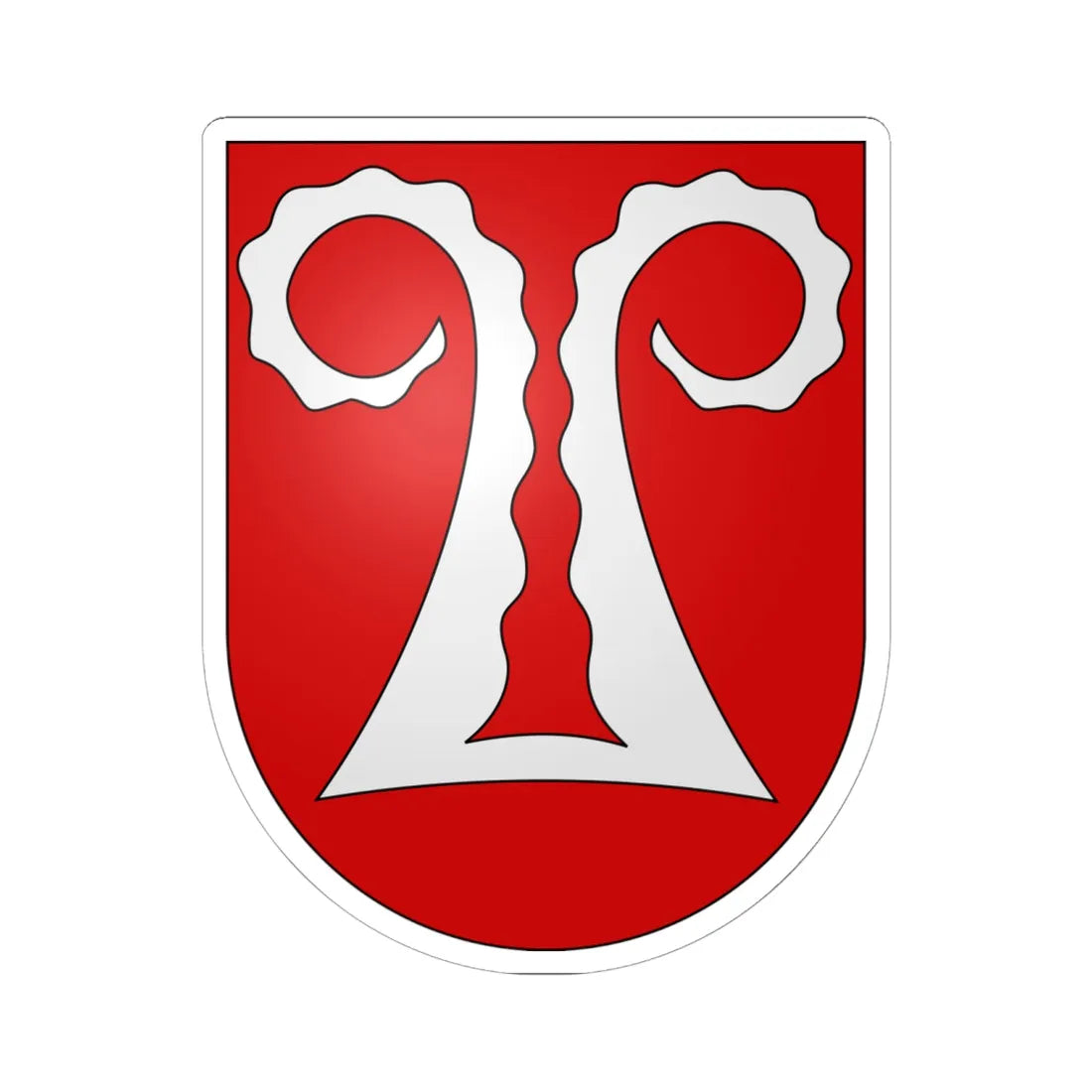 Oberwil TG-coat of arms (Switzerland) (Coat of Arms) STICKER Vinyl Kiss-Cut Decal 6 Inch White - The Sticker Space