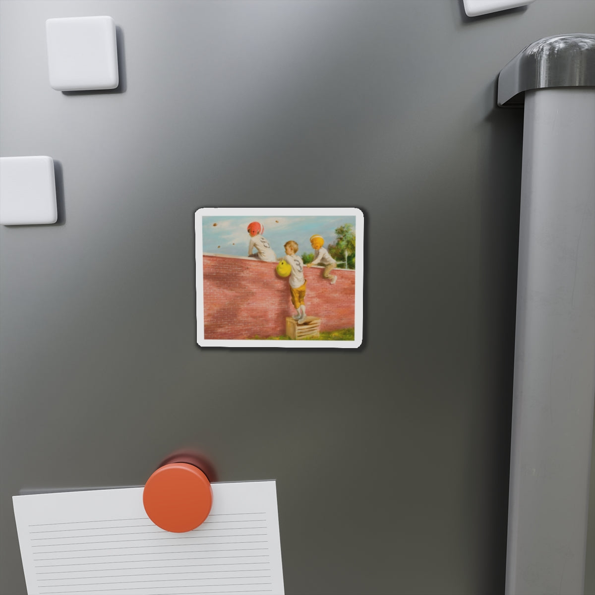 Observing the Game (Magazine Illustration) Refrigerator Magnet-The Sticker Space