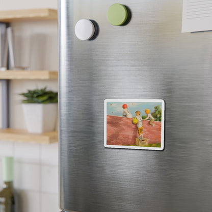 Observing the Game (Magazine Illustration) Refrigerator Magnet-The Sticker Space