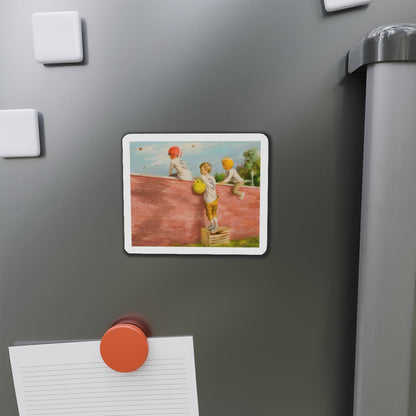 Observing the Game (Magazine Illustration) Refrigerator Magnet-The Sticker Space