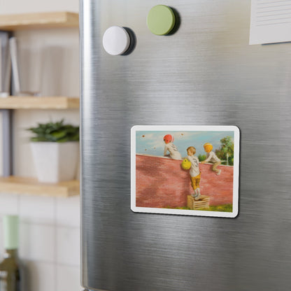 Observing the Game (Magazine Illustration) Refrigerator Magnet-The Sticker Space