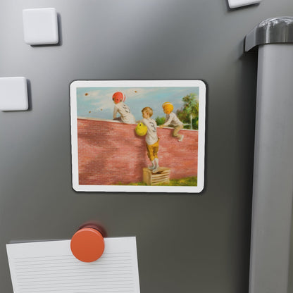 Observing the Game (Magazine Illustration) Refrigerator Magnet-The Sticker Space