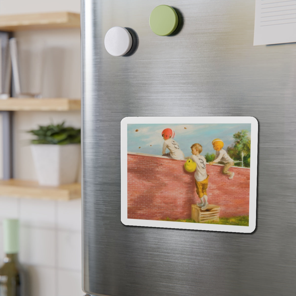 Observing the Game (Magazine Illustration) Refrigerator Magnet-The Sticker Space