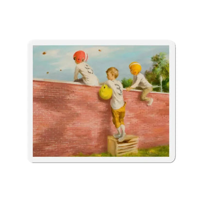 Observing the Game (Magazine Illustration) Refrigerator Magnet 3 Inch - The Sticker Space