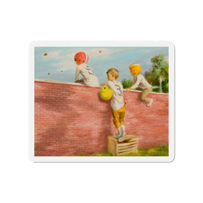 Observing the Game (Magazine Illustration) Refrigerator Magnet-4" x 4"-The Sticker Space