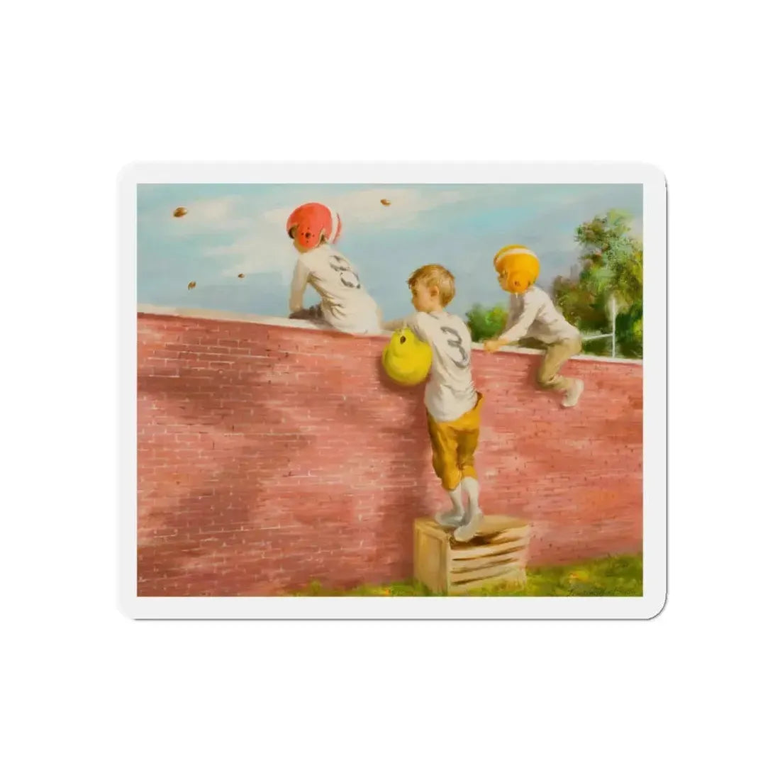 Observing the Game (Magazine Illustration) Refrigerator Magnet 5 Inch - The Sticker Space