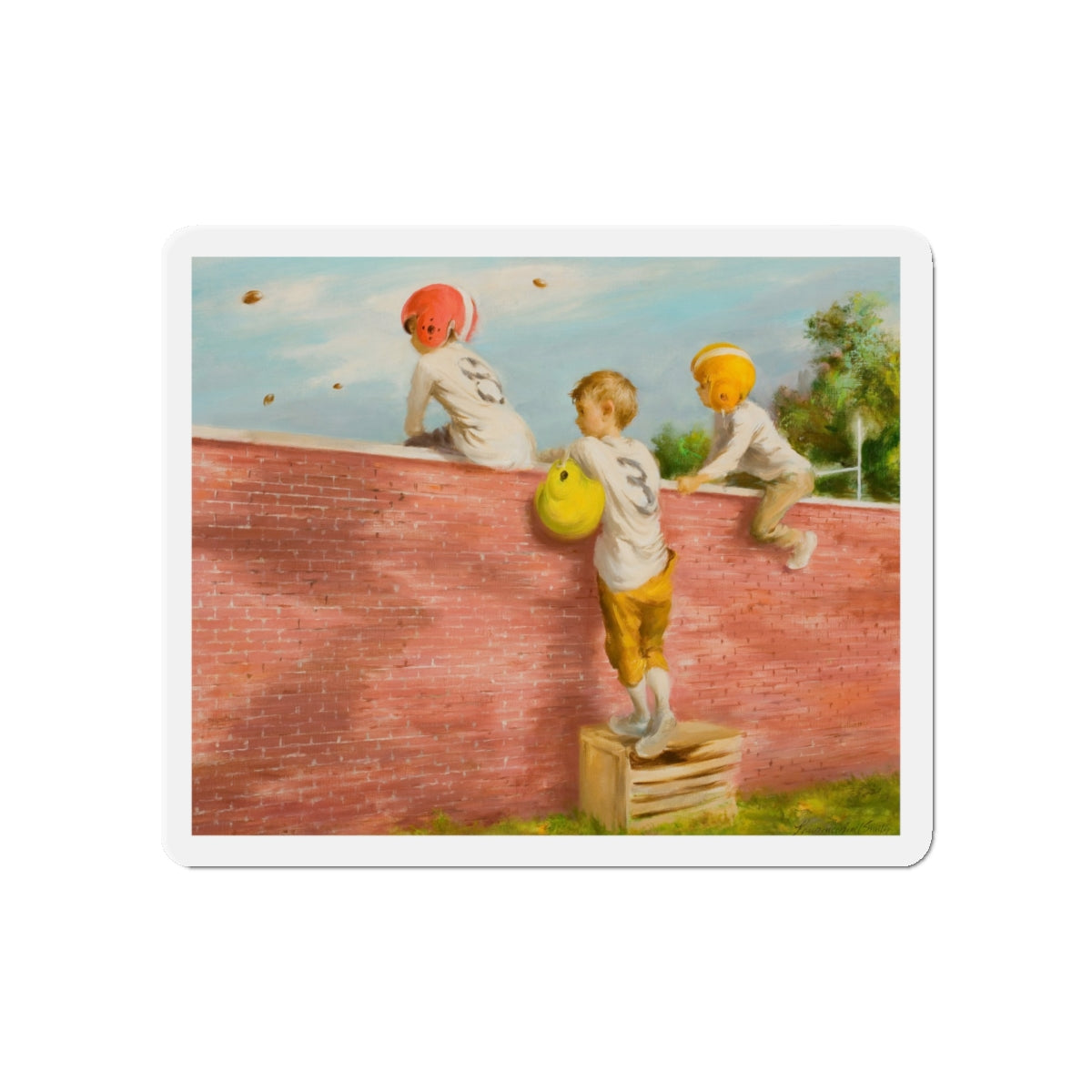 Observing the Game (Magazine Illustration) Refrigerator Magnet-5" x 5"-The Sticker Space