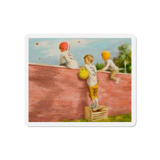 Observing the Game (Magazine Illustration) Refrigerator Magnet-6 × 6"-The Sticker Space