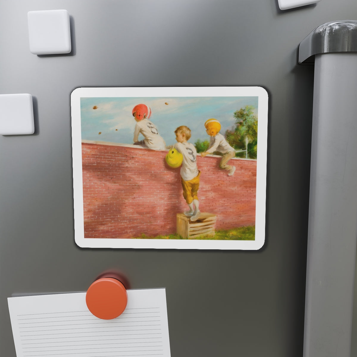 Observing the Game (Magazine Illustration) Refrigerator Magnet-The Sticker Space